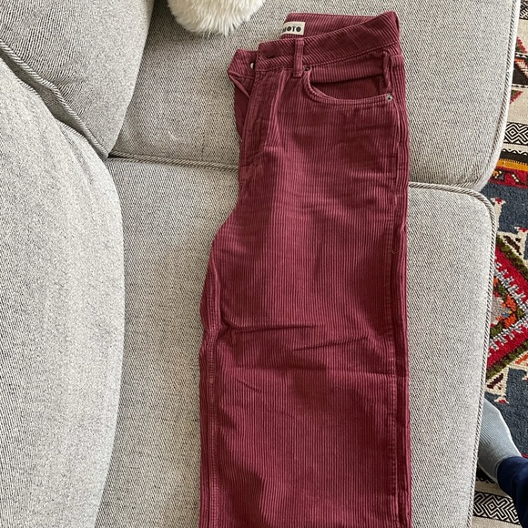 Topshop Wide Legged Cropped Corduroy Pant - Picture 1 of 3